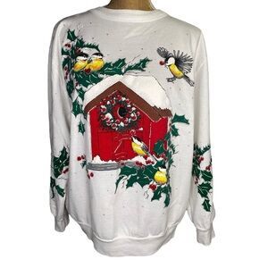 Vintage 90s Holiday Bird themed Sweatshirt